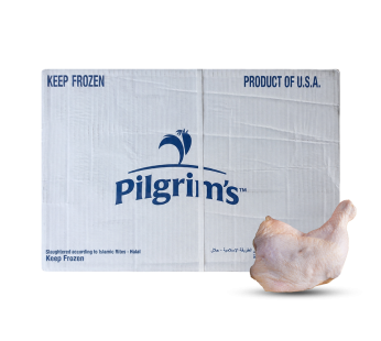 Caja de muslo y contramuslo de pollo pilgrim’s 33 lb
